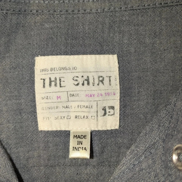 Joe's Jeans "The Shirt" grey long sleeve, pearl button snaps , size M - Picture 2 of 8